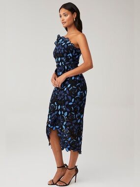 elliatt galadirel strapless asymmetric jacquard maxi dress Asymmetric Dress – Yogo